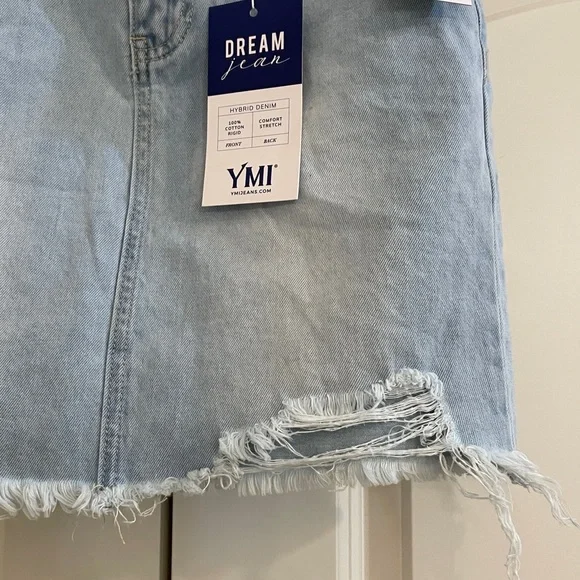 NWT YMI dream denim mini skirt. Light wash color. - Picture 3 of 11